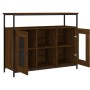 Credenza Rovere Marrone 100x35x80 cm in Legno Multistrato