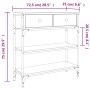 Tavolino Consolle Rovere Fumo 72,5x25x75cm in Legno Multistrato