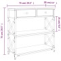 Tavolino Consolle Grigio Sonoma 75x28x75 cm Legno Multistrato