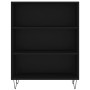 Credenza Nera 69,5x34x180 cm in Legno Multistrato