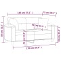 Divano 2 Posti Cuscini Grigio Chiaro 140 cm Tessuto Microfibra