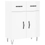 Credenza Bianco Lucido 69,5x34x180 cm in Legno Multistrato