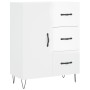 Credenza Bianco Lucido 69,5x34x180 cm in Legno Multistrato