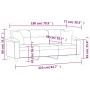 Divano 3 Posti Cuscini Grigio Scuro 180 cm Tessuto Microfibra