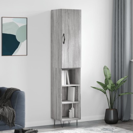 Credenza Grigio Sonoma 34,5x34x180 cm in Legno Multistrato