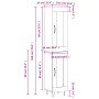 Credenza Rovere Sonoma 34,5x34x180 cm in Legno Multistrato