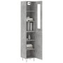 Credenza Grigio Cemento 34,5x34x180 cm in Legno Multistrato