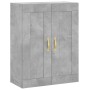 Credenza Grigio Cemento 69,5x34x180 cm in Legno Multistrato