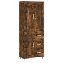 Credenza Rovere Fumo 69,5x34x180 cm in Legno Multistrato