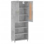 Credenza Grigio Cemento 69,5x34x180 cm in Legno Multistrato