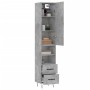 Credenza Grigio Cemento 34,5x34x180 cm in Legno Multistrato