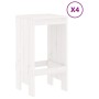 Set Bar da Giardino 5 pz Bianco in Legno Massello di Pino