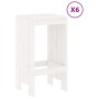 Set Bar da Giardino 7 pz Bianco in Legno Massello di Pino