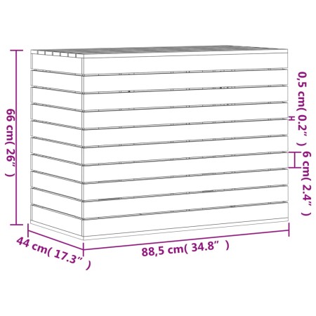 Cesto per Bucato 88,5x44x66 cm Legno Massello Pino