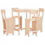 Set Bar da Giardino 5 pz in Legno Massello di Pino