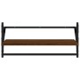 Set Mensole Parete con Aste 4pz Rovere Marrone in Multistrato