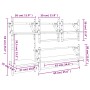 Set Mensole Parete con Aste 4pz Rovere Marrone in Multistrato