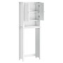 Portaoggetti Sopra WC BERG Bianco 60x27x164,5 cm Legno Massello