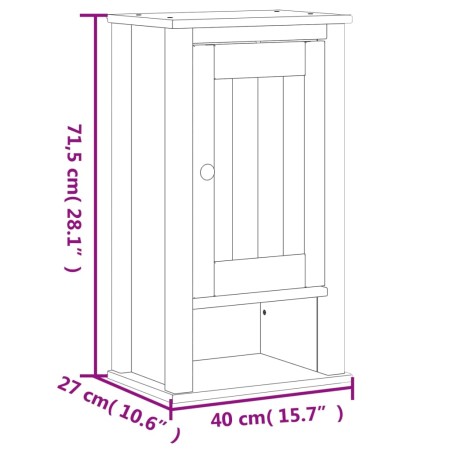 Mobile da Bagno a Muro BERG Nero 40x27x71,5 cm Massello Pino