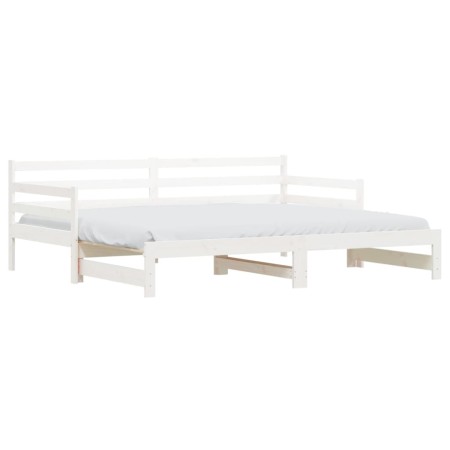 Divano Letto con Letto Estraibile Bianco 90x190cm Massello Pino