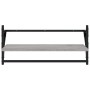 Mensole a Parete con Aste 2pz Grigio Sonoma 65x25x30 cm
