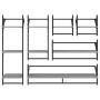 Set Mensole Parete con Aste 6pz Grigio Sonoma Legno Multistrato