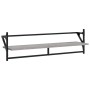 Set Mensole Parete con Aste 6pz Grigio Sonoma Legno Multistrato