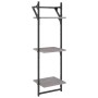 Set Mensole Parete con Aste 6pz Grigio Sonoma Legno Multistrato