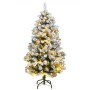 Albero Natale Incernierato con 150 LED e Palline 150 cm