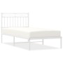 Giroletto con Testiera Metallo Bianco 90x190 cm
