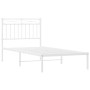 Giroletto con Testiera Metallo Bianco 90x190 cm