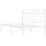 Giroletto con Testiera Metallo Bianco 90x190 cm
