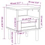 Comodino SENJA Bianco Aspetto Rattan 40x35x48 cm in Legno Pino