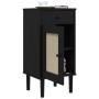 Credenza SENJA Aspetto Rattan Nero 40x35x80 cm Massello di Pino