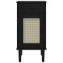 Credenza SENJA Aspetto Rattan Nero 40x35x80 cm Massello di Pino