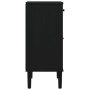 Credenza SENJA Aspetto Rattan Nero 40x35x80 cm Massello di Pino