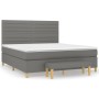 Giroletto a Molle con Materasso Grigio Scuro 160x200 cm Tessuto