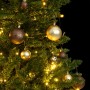 Albero Natale Incernierato con 150 LED e Palline 120 cm