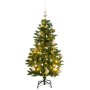 Albero Natale Incernierato con 150 LED e Palline 120 cm