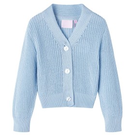 Cardigan da Bambina Lavorato a Mano Blu 140