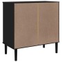 Cassettiera SENJA Aspetto Rattan Nera 80x40x80 cm in Legno Pino