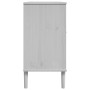 Credenza SENJA Aspetto Rattan Bianco 112x40x80 cm Massello Pino