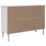 Credenza SENJA Aspetto Rattan Bianco 112x40x80 cm Massello Pino