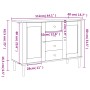 Credenza SENJA Aspetto Rattan Bianco 112x40x80 cm Massello Pino