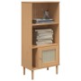 Credenza SENJA Aspetto Rattan Marrone 60x35x130 cm Legno Pino