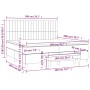 Giroletto a Molle con Materasso Nero 200x200 cm in Tessuto