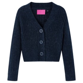 Cardigan da Bambina Lavorato a Mano Blu Marino 92