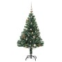 Albero Natale Artificiale 150 LED Palline e Neve Fioccata 120cm