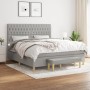 Giroletto a Molle con Materasso Grigio Chiaro180x200 cm Tessuto