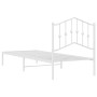 Giroletto con Testiera Metallo Bianco 80x200 cm